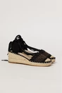 Sandale casual bej cu insertii negre si talpa din iuta impletita, 1, dyfashion.ro