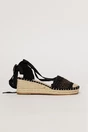 Sandale casual bej cu insertii negre si talpa din iuta impletita, 2, dyfashion.ro