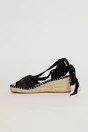 Sandale casual bej cu insertii negre si talpa din iuta impletita, 3, dyfashion.ro
