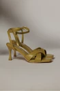 Sandale elegante galben mustar din piele ecologica cu barete in forma de x, 2, dyfashion.ro