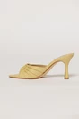Sandale galbene de tip mule cu acceesoriu auriu, 3, dyfashion.ro