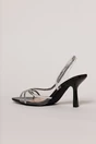 Sandale negre cu benzi argintii stralucitoare, 3, dyfashion.ro