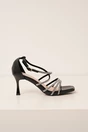 Sandale negre cu glitter si barete subtiri, 2, dyfashion.ro