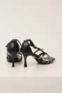 Sandale negre cu glitter si barete subtiri, 3, dyfashion.ro