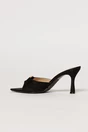 Sandale negre de tip mule cu acceesoriu auriu, 3, dyfashion.ro