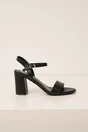 Sandale negre din piele ecologica cu toc gros, 3, dyfashion.ro