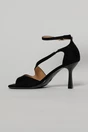Sandale negre din piele intoarsa ecologica cu varf patrat, 3, dyfashion.ro