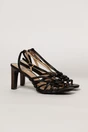 Sandale negre elegante cu barete subtiri impletite, 1, dyfashion.ro
