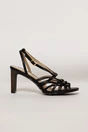 Sandale negre elegante cu barete subtiri impletite, 2, dyfashion.ro