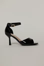 Sandale negre lacuite din piele ecologica cu varf patrat, 2, dyfashion.ro