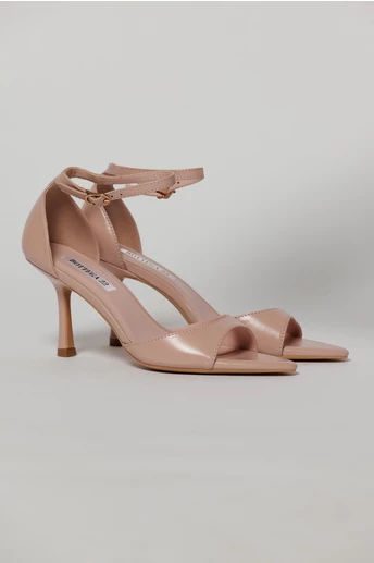 Sandale roz elegante din piele ecologica cu varf ascutit