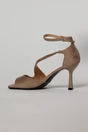 Sandale taupe din piele intoarsa ecologica cu varf patrat, 3, dyfashion.ro