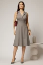 Sarafan DY Fashion din carou bordo cu decolteu petrecut, 3, dyfashion.ro