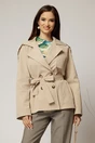 Trench scurt bej cu rever si cordon in talie, 1, dyfashion.ro