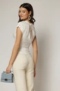 Tricou alb scurt din viscoza cu decolteu si snur la spate, 2, dyfashion.ro