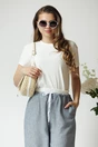 Tricou casual alb cu smiley face