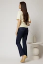 Tricou casual galben pal din bumbac cu maneci scurte si pense de cambraj, 2, dyfashion.ro