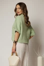 Tricou verde fistic cu brosa si croi lejer cu adaos de viscoza, 2, dyfashion.ro