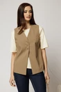 Vesta casual maro cu dungi cu adaos de viscoza, 1, dyfashion.ro