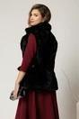 Vesta din blana neagra cu rever si curea in talie, 2, dyfashion.ro