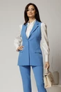 Vesta DY Fashion albastra cambrata si inchidere la doi nasturi, 1, dyfashion.ro