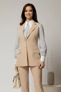 Vesta DY Fashion bej cambrata si inchidere la doi nasturi, 1, dyfashion.ro