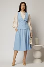Vesta DY Fashion bleu cambrata cu decolteu si inchidere la doi nasturi, 4, dyfashion.ro