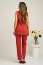 Vesta DY Fashion din stofa rosie cu doua randuri de nasturi