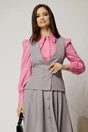 Vesta DY Fashion gri cambrata cu decolteu si inchidere la doi nasturi, 3, dyfashion.ro