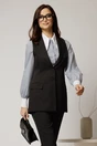 Vesta DY Fashion neagra cambrata si inchidere la doi nasturi, 1, dyfashion.ro