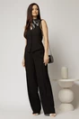 Vesta DY Fashion neagra casual office cu croi cambrat, 3, dyfashion.ro