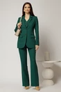 Vesta Melody verde cu decolteu in V si inchidere cu nasturi, 3, dyfashion.ro