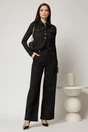 Vesta neagra din denim cu guler, 3, dyfashion.ro