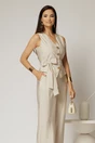 Veste casual bej cu dungi si inchidere cu nasturi, 1, dyfashion.ro