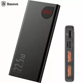 Baterie externa Baseus Adaman, 10.000 mAh, 22.5 W, Power Delivery, QC 4.0, Negru