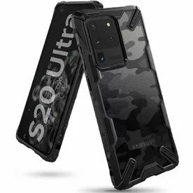 Husa Samsung Galaxy S20 Ultra Ringke FUSION X Design Negru Camuflaj