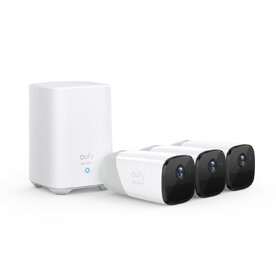 Kit supraveghere video eufyCam 2 Security wireless, HD 1080p, IP67, Nightvision, 3 camere video