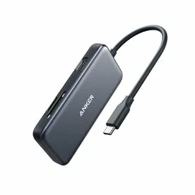 Adaptor Anker USB-C 5-in-1, 4K HDMI, 2xUSB-A, microSD, SD Card Reader, Negru