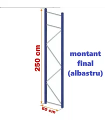 Montant Final Pentru Raft Industrial Profesional 250x60 Cm ALBASTRU
