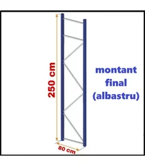 Montant Final Pentru Raft Industrial Profesional 250x80 Cm  ALBASTRU