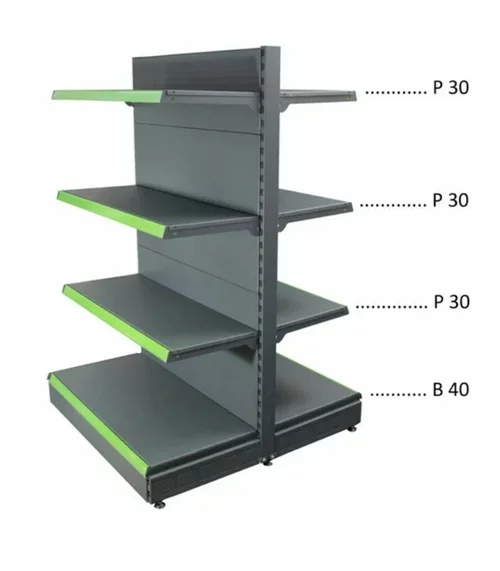 Raft de mijloc pentru magazin gri-antracit, înălțime 165cm, 2xBaza 40cm+6xPolite 30cm picture - 1