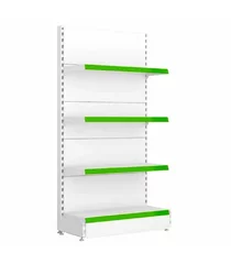 Raft magazin metalic de perete H=165cm, 1xBaza 40cm+3xPolite 30cm (alb-verde) picture - 2