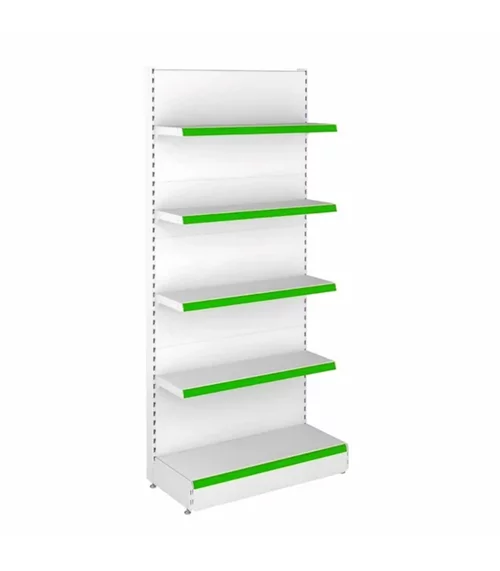 Raft magazin metalic de perete H=195cm, 1xBaza 40cm + 4xPolite 30cm  (alb-verde) picture - 2