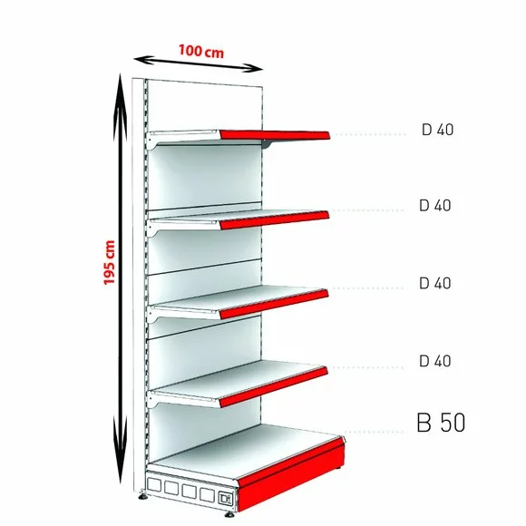 RAFTURI METAL CAPAT GONDOLA  Înălțime-195, Lățime-100cm picture - 2