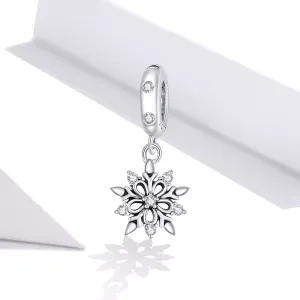 сребърен талисман Elegant Snowflake Drop