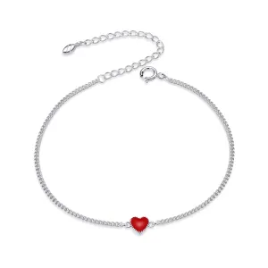 Сребърна гривна Red Little Heart