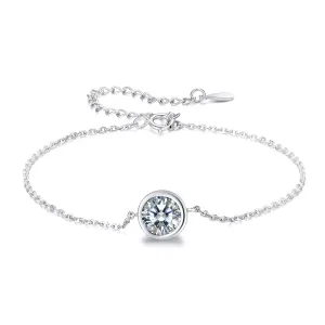 Сребърна гривна Shiny Round Crystal