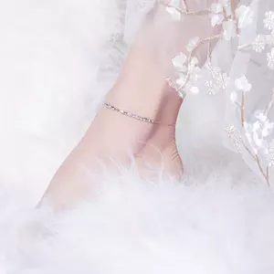 Гривна за глезена от сребро Silver Beads