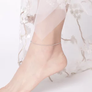 Гривна на глезена Silver Simple Beads