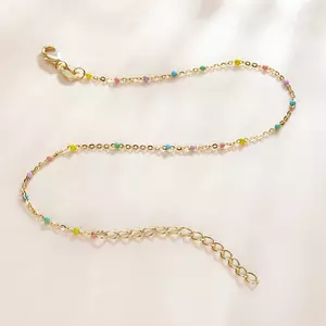 Гривна от сребро Golden Colorful Beads